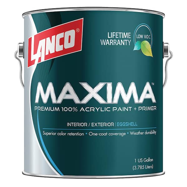 Lanco 1 Gal. Maxima 2-in-1 Paint and Primer White and Pastel Base  Interior/Exterior Eggshell Latex Paint MA3915-4 - The Home Depot