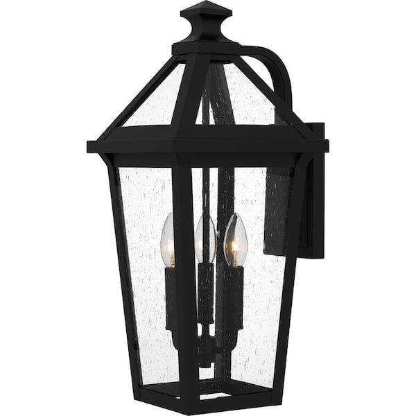 Quoizel Boulevard 21.25 in. Matte Black Outdoor Hardwired Wall Lantern Sconce
