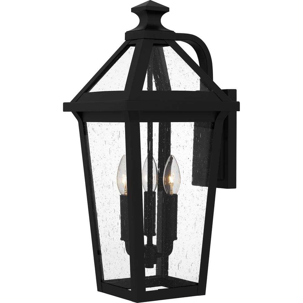 UPC 611728383384 product image for Boulevard 21.25 in. Matte Black Outdoor Hardwired Wall Lantern Sconce | upcitemdb.com