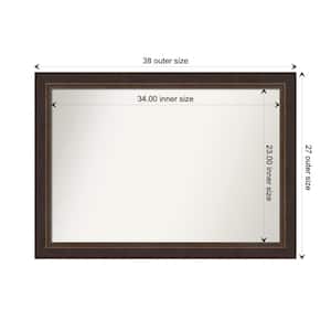 Lara Bronze 38.5 in. W x 27.5 in. H Custom Non-Beveled Wood Framed Bathroom Vanity Wall Mirror