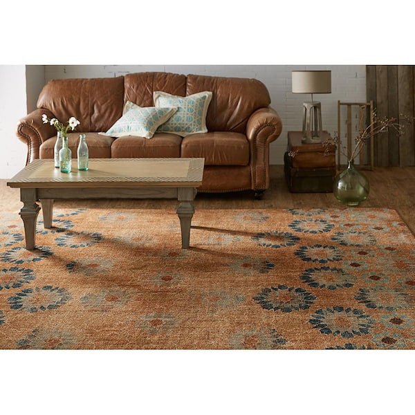 In Bloom by Patina Vie Saffron 5 ft. x 8 ft. Floral Area Rug