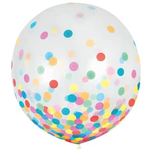 Round Multi-Color 24 in. Confetti Balloons ( 2- Pack)