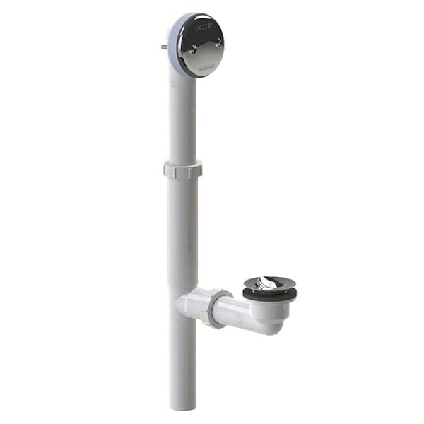 Watco 500 Series 16 in. Tubular Plastic Bath Waste with PresFlo Bathtub Stopper in Chrome Plated
