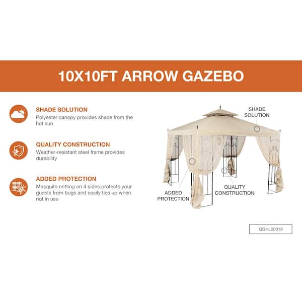 Hammy shop❤︎ Outsunny 10' x 10' Folding Slant Leg Screened Sun Shelter
