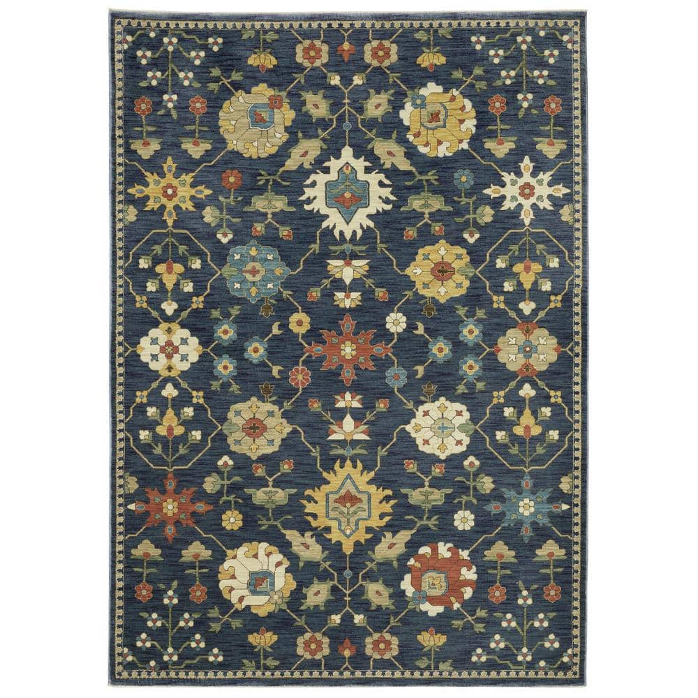 AVERLEY HOME Fleetwood Blue/Multi-Colored 10 ft. x 13 ft. Persian ...