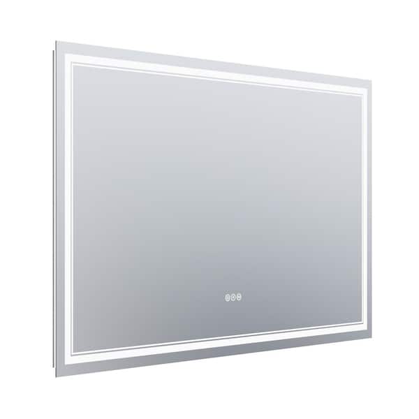 Unbranded 60 in. W x 36 in. H Frameless LED Wall Mounted Bathroom Vanity Mirror Light Anti Fog, Dimmable, Tricolor Temperature