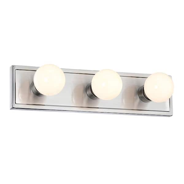 Cordelia Lighting 18 in. 3-Light Brushed Nickel Modern Vanity Light