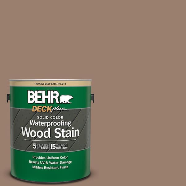 BEHR DECKplus 1 gal. #SC-148 Adobe Brown Solid Color Waterproofing Exterior Wood Stain