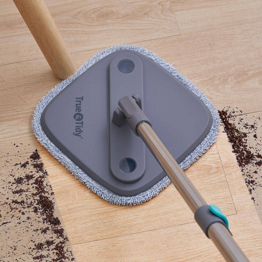 TrueClean Gray Microfiber Spin Mop and Bucket System