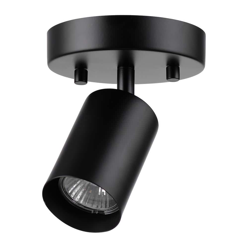 Pratt 4.8 in. 1-Light Matte Black Fixed Track Lighting Spotlight