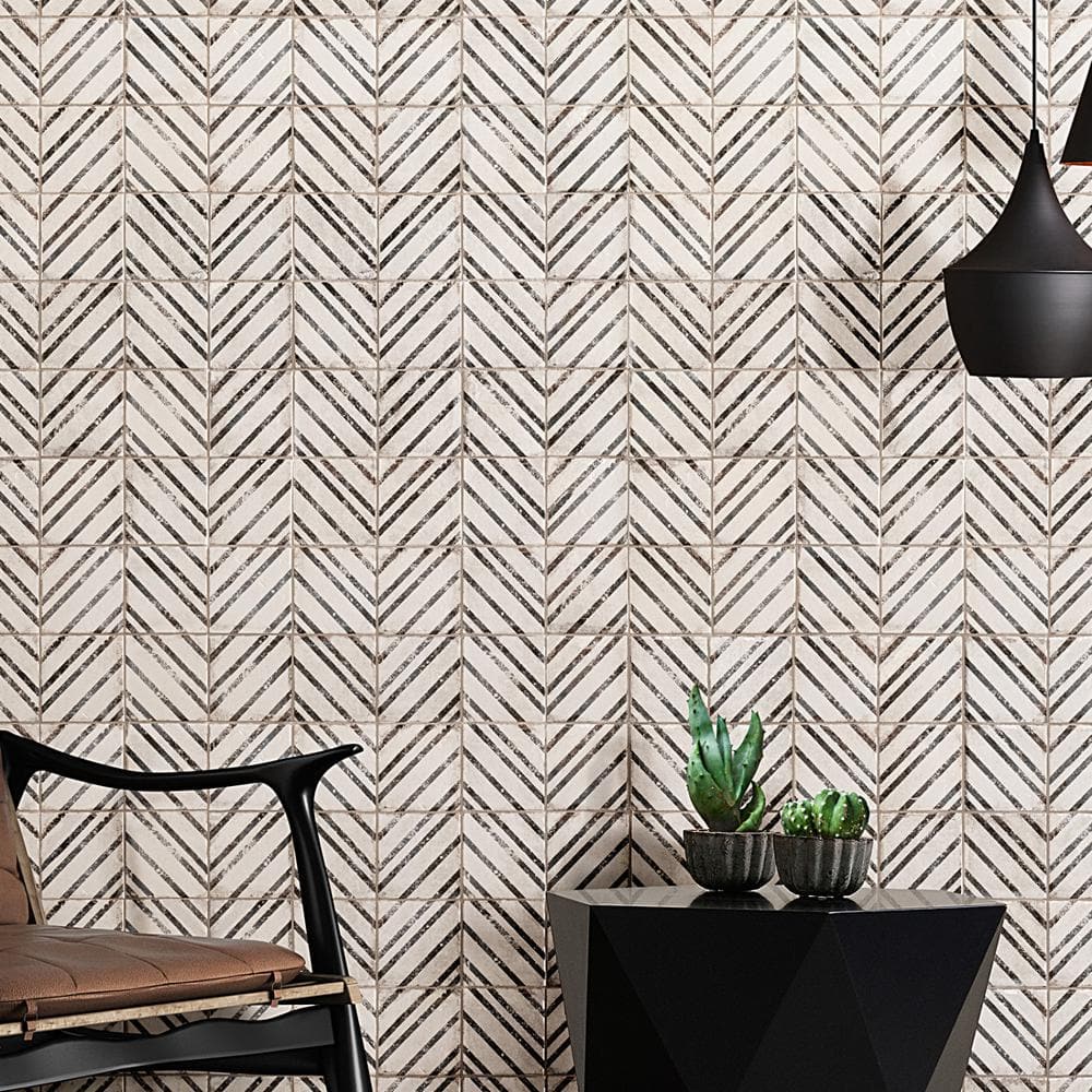Vivace 4" x 4" Matte Beige and Gray Porcelain Tile