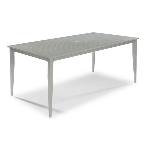Captiva 72 in. Charcoal Gray Cast Aluminum Rectangular Outdoor Dining Table