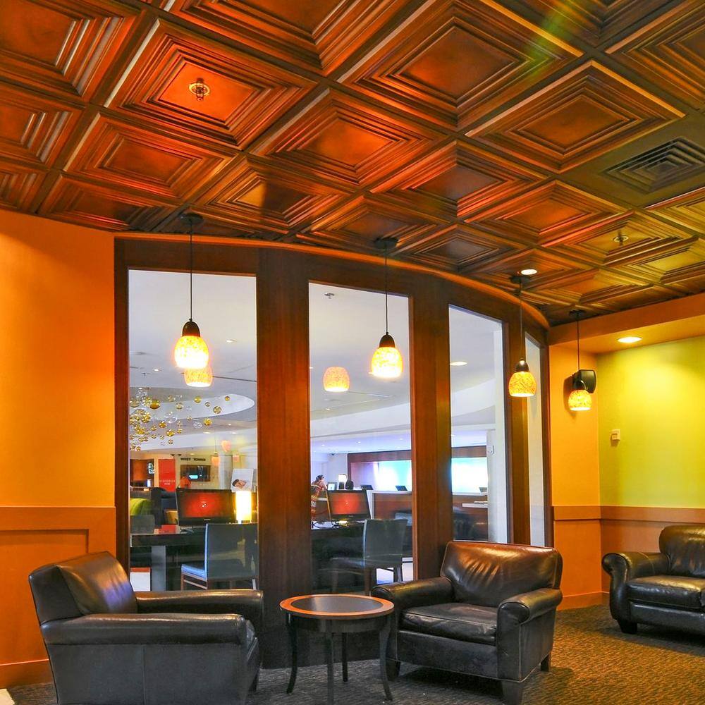 Washington Square Aged Copper 2 ft. x 2 ft. PVC Ceiling Tile