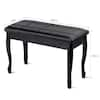 HONEY JOY Black PU Leather Piano Bench Solid Wood Padded Double Duet  Keyboard Seat w/Storage Box (19.5 in. x 29.5 in. x 14 in.) TOPB000994 - The  Home Depot