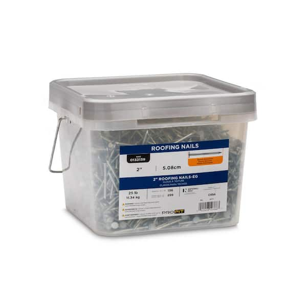 2 in. Electro-Galvanized Roofing Nails - 25 lbs./Pail