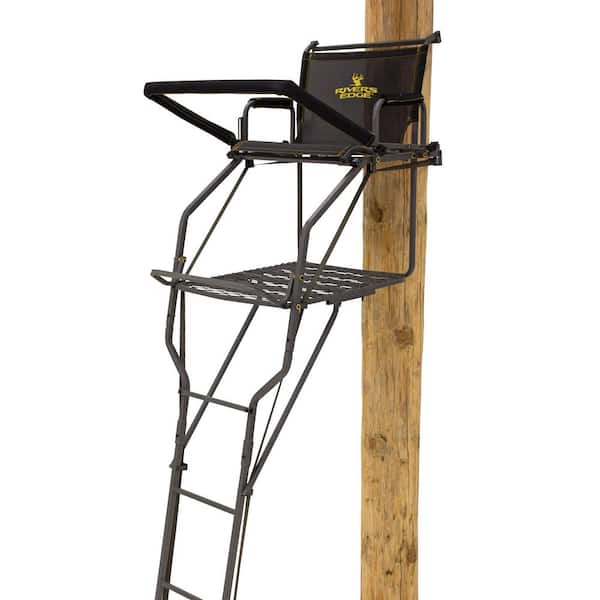RIVERS EDGE Retreat LS 1-Man Ladder Stand, 17 ft. 11 in. H, Lockdown Strapping System, Flip-Up TearTuff Mesh Seat, RE670