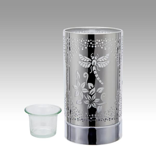 PETERSON ARTWARES Silver Dragonfly Touch Lamp, Essential Oil
