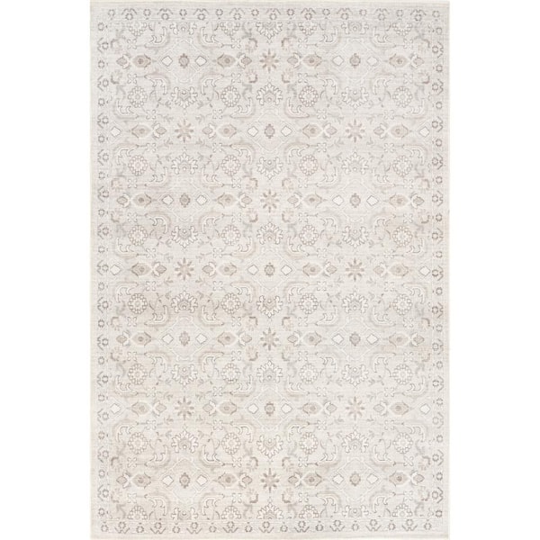 nuLOOM Ariya Cream 3 ft. x 8 ft. Farmhouse Floral Area Rug for Living Room, Dining Room, Hallway and Kitchen