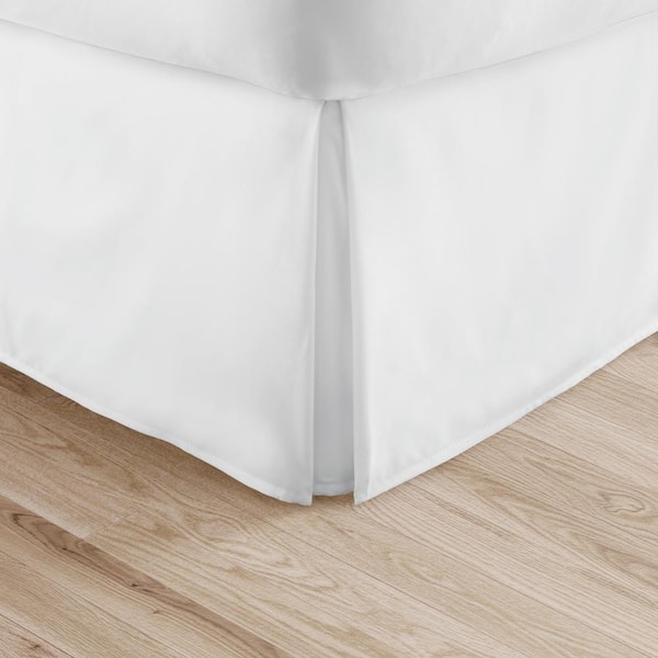 Becky Cameron 14 in. White Solid King Bed Skirt