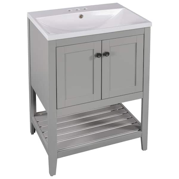 FUNKOL 24 In W Modern Elegant Freestanding Bathroom Vanity With 1   Bathroom Vanities With Tops V Lf 04aae 64 600 