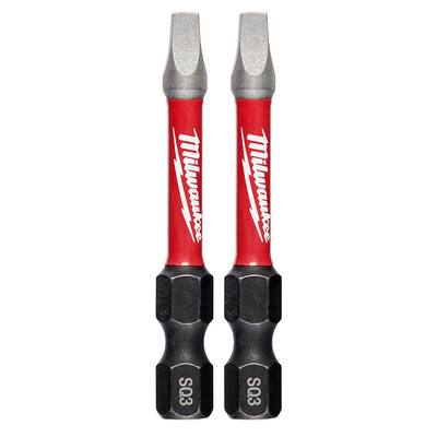 SHOCKWAVE Impact Duty 2 in. Square #3 Alloy Steel Screw Driver Bit (2-Pack)