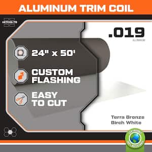 24 in. x 50 ft. Terra Bronze Over Birch White Aluminum Trim Coil