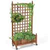 50 in. Wood Planter Box with Trellis for Climbing Plants