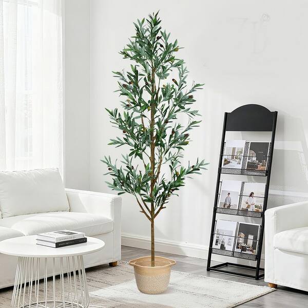 Afoxsos 0.6ft Artificial Olive Tree Indoor with Realistic Leaves