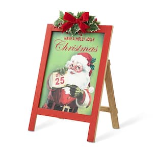 23.75 in. H Wooden "Have a Holly Jolly Christmas Easel Porch Decor
