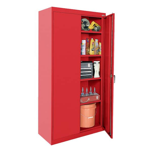 Classic Series Steel Freestanding Garage Cabinet in Red (36 in. W x 72 in. H x 18 in. D)