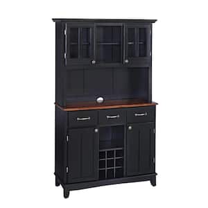 Black and Cherry Top Buffet with Hutch
