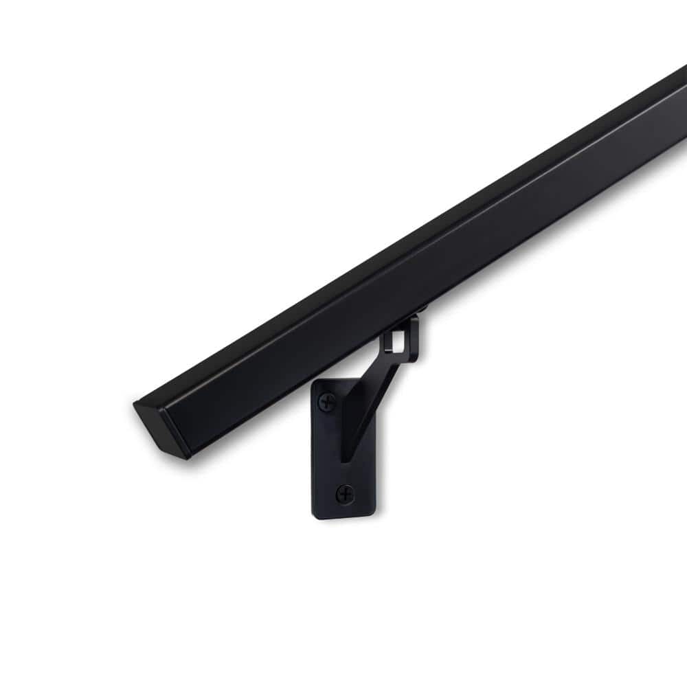 17 Foot L Architectural Straight Aluminum Handrail, Indoor / Outdoor, Stainless Steel Brackets, Satin Black price history on PriceWatchPro