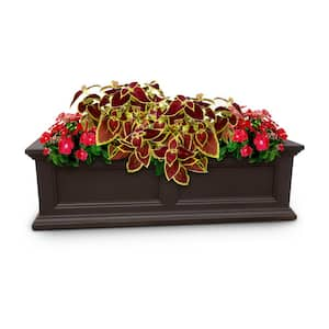 Fairfield 36 in. x 11 in. Self-Watering Espresso Polyethylene Window Box