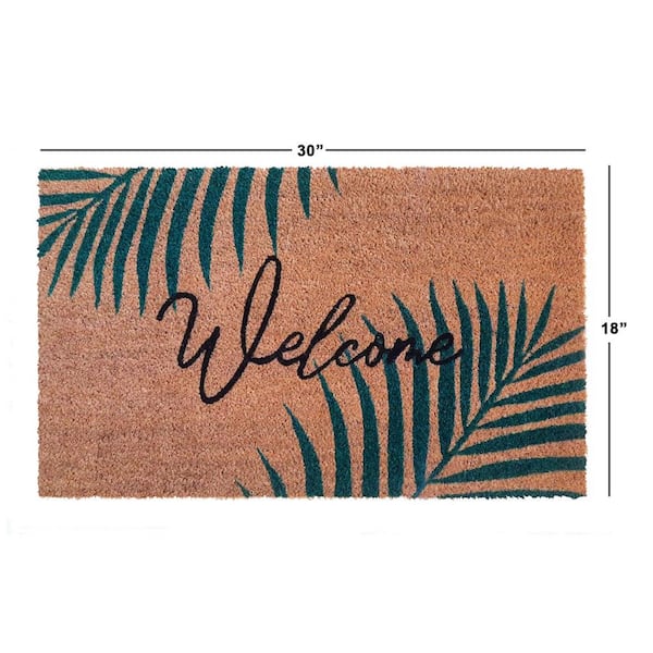RugSmith Welcome Palm Leaves Multi 30in. x 18in. Door Mat DM11132