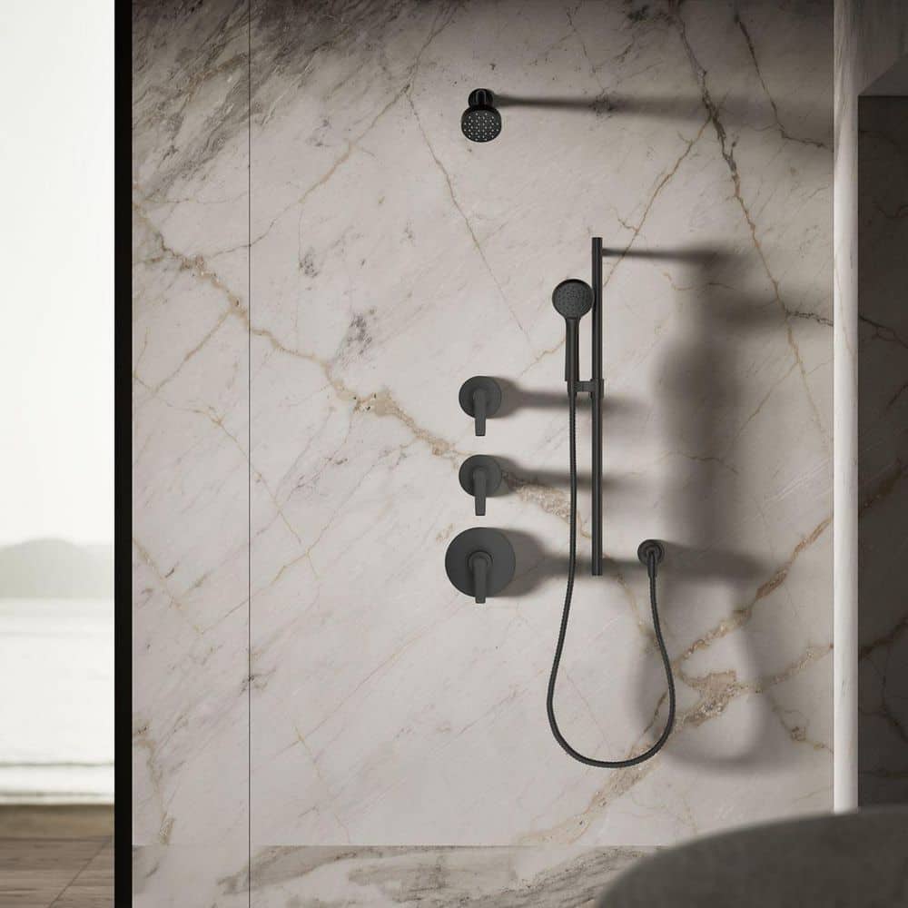 Matte Black Multi-Function Wall Mounted Shower Head