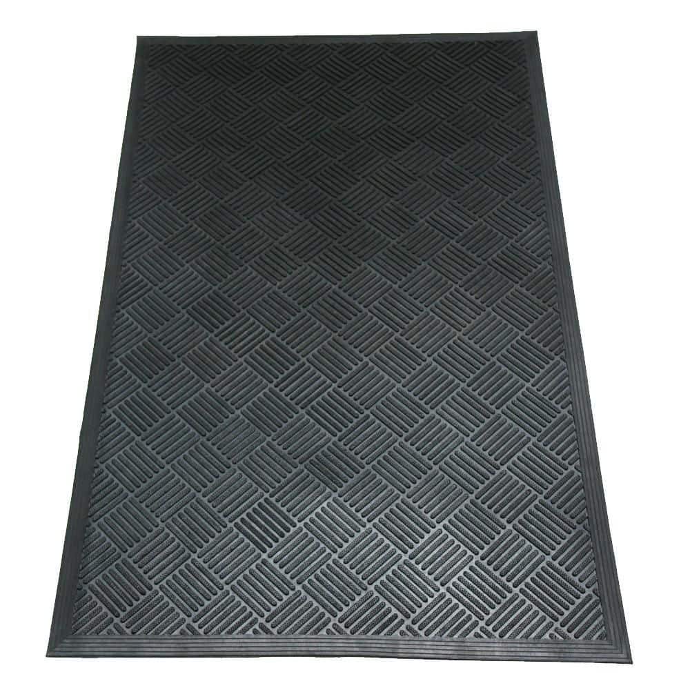 Dura-Scraper Black Rubber Checkered Entrance Mat 36" x 48"