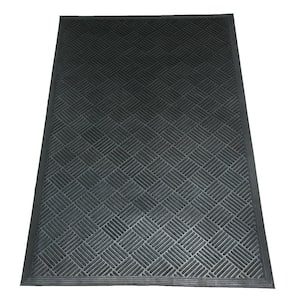 Dura-Scraper Checkered 48 in. x 72 in. Black Commercial Indoor/Outdoor Rubber Entrance Mat