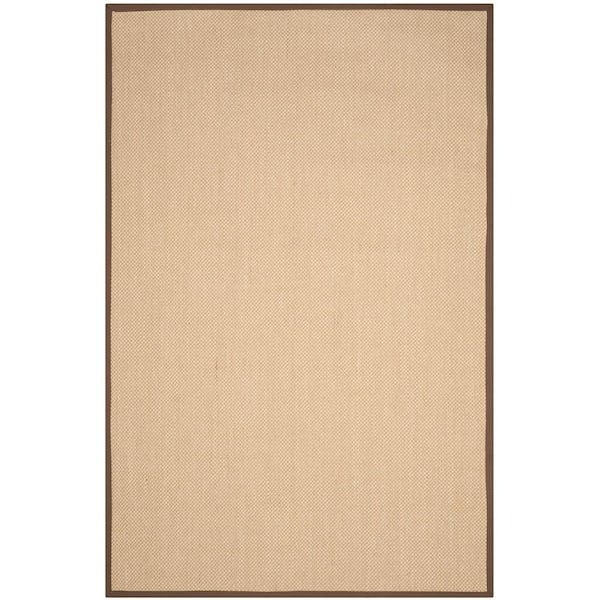 Natural Fiber Maize/Brown 6 ft. x 9 ft. Border Area Rug