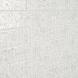 Baisley Deco White 2.6 in. x 10 in. Polished Ceramic Wall Tile (7.53 sq. ft./Case)