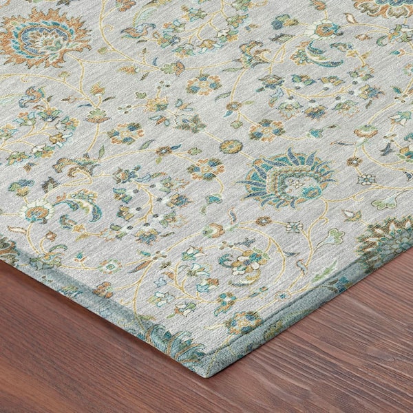 Chantille Machine Washable Indoor/Outdoor Abstract ACN2758 Silver 2 ft. x 3 ft. Accent Rug