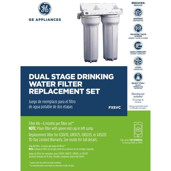 VOC GE FXSVC Dual Stage Drinking Water Filtration System Replacement Filter