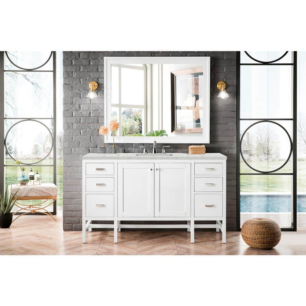 Addison 60 in. W x 23.5 in. D x 35.5 in. H Bath Vanity in Glossy White with Quartz Vanity Top in Eternal Jasmine Pearl price history on PriceWatchPro