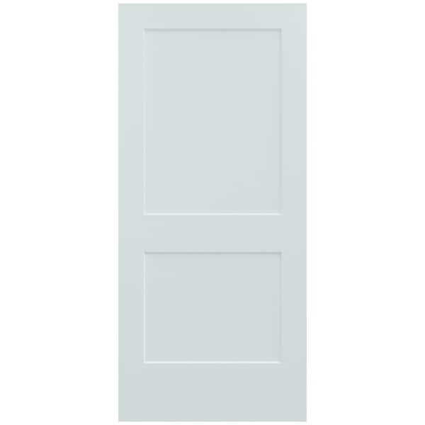 JELD-WEN 36 in. x 80 in. Monroe Light Gray Painted Smooth Solid Core Molded Composite MDF Interior Door Slab