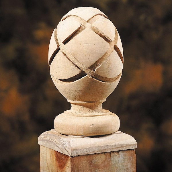 4 in. x 4 in. Wood Colonial Ball Post Top Finial (6-Pack)