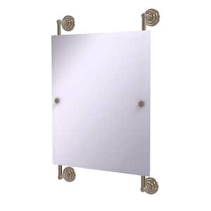 Que New Collection 25 in. x 33 in. Rectangular Frameless Rail Mounted Mirror in Antique Pewter