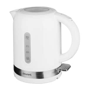 4-Cup White Cordless Electric Kettle with Water Level Window