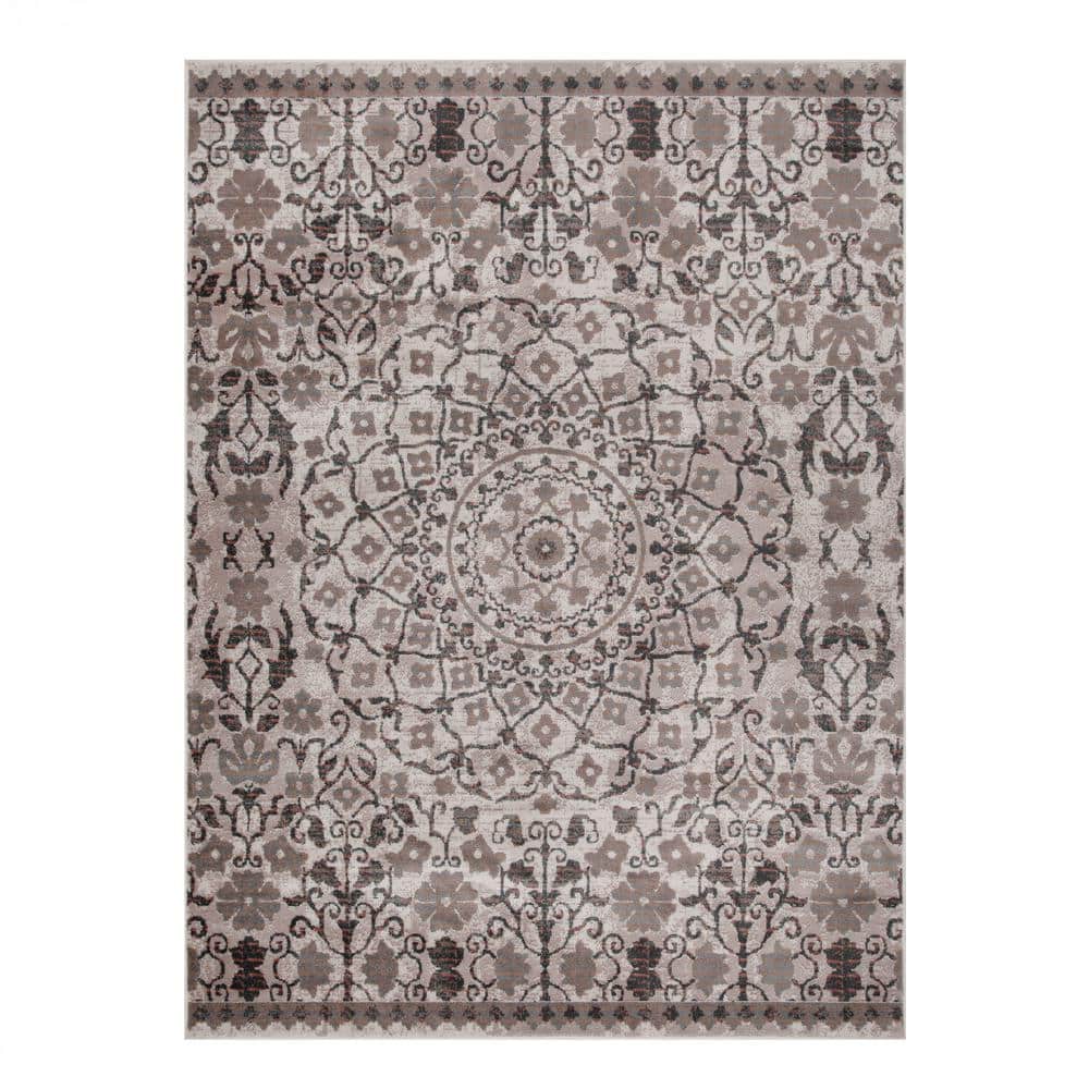SUPERIOR Galilee Tuscan 8 ft. x 10 ft. Vintage Bohemian Floral Mandala ...