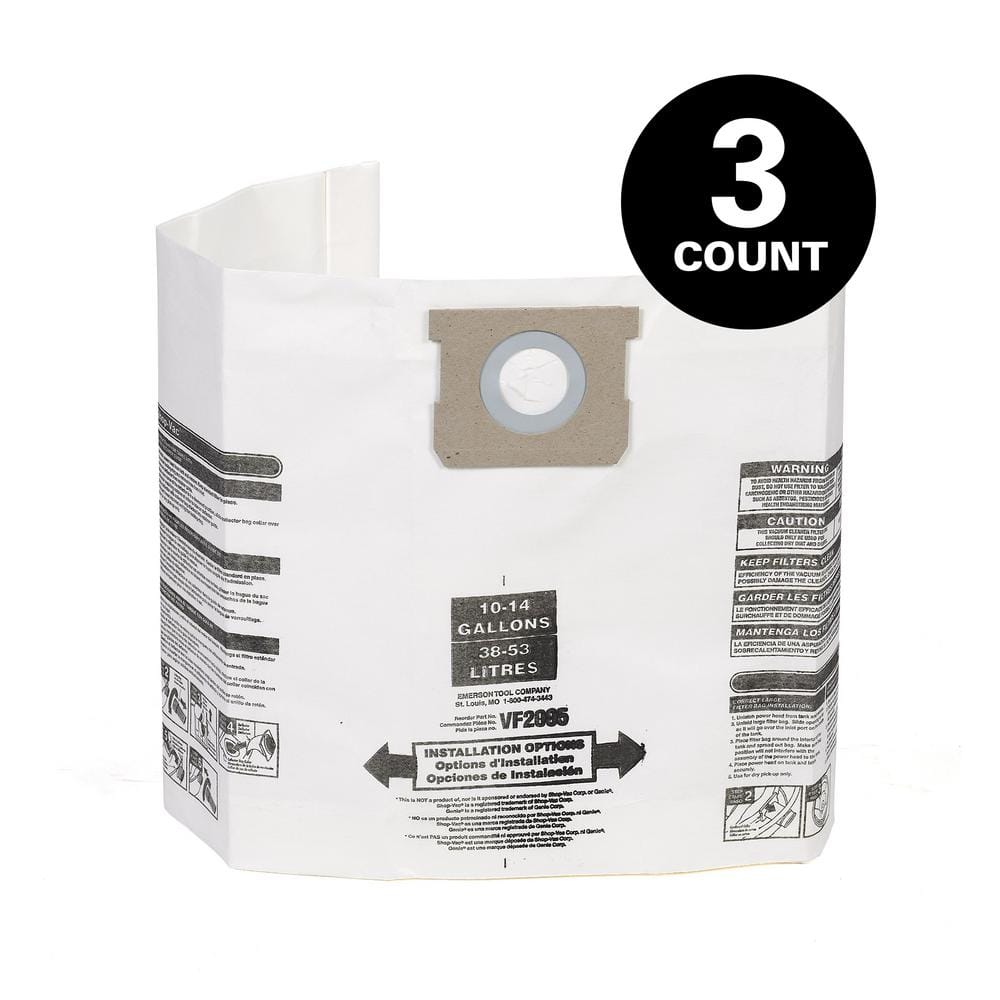General Debris VF2005 Wet Dry Vac Dry Pick-up Only Dust Collection Bags for 10-14 Gal. Shop-Vac Brand Shop Vacuums (3pk) price history on PriceWatchPro