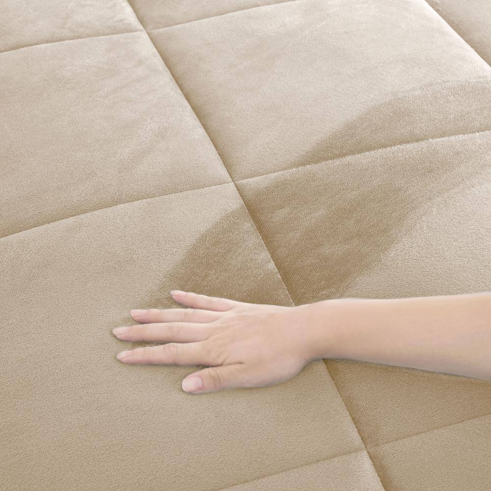 Full Camel Reversible Microfiber Down Alternative Comforter Set