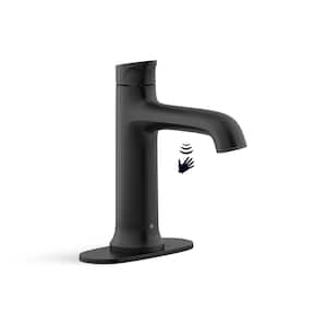 Mistos Battery Powered Touchless Single Hole Bathroom Faucet in Matte Black